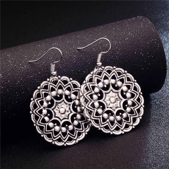 SHUANGR Fashion Hot Gold-color Metal Tassel Dangle Earrings Oversize Pendientes Long Earrings For Women Ethnic Indian Jewelry